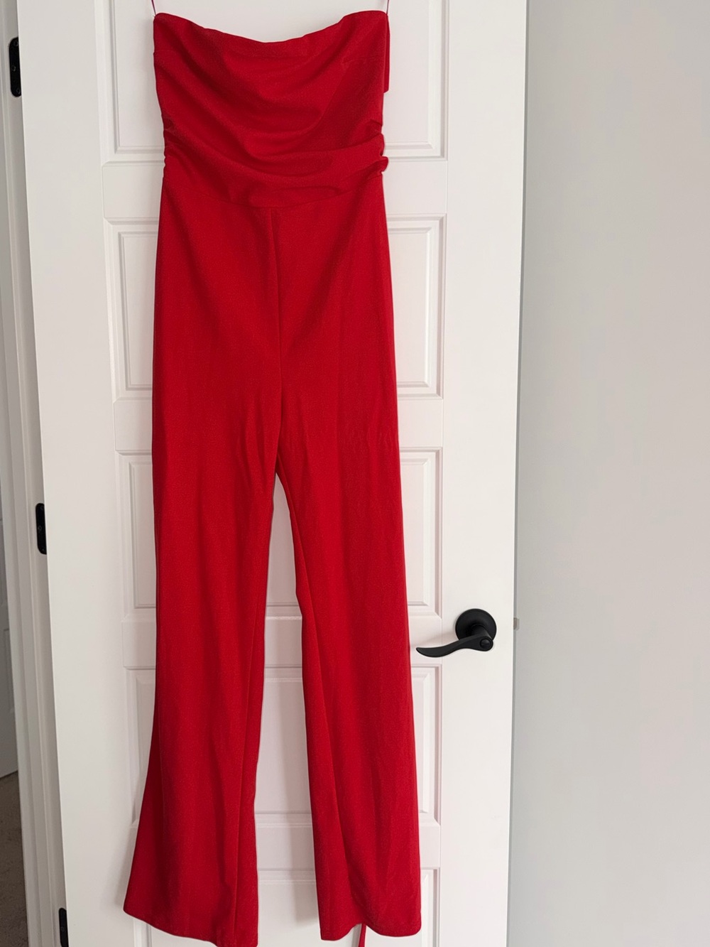 Fashion Nova Strapless Thea Red Jumpsuit